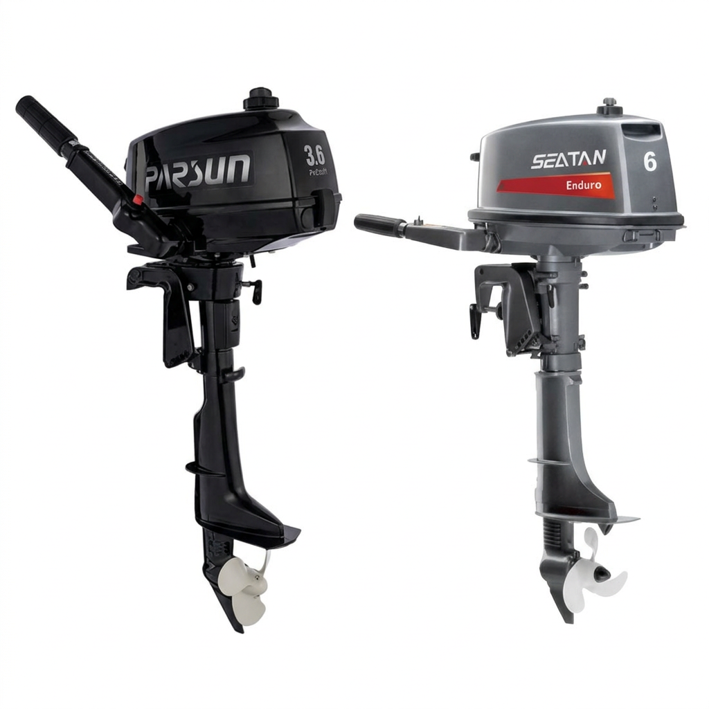 Die twee motors langs mekaar vir Outboard Motors
