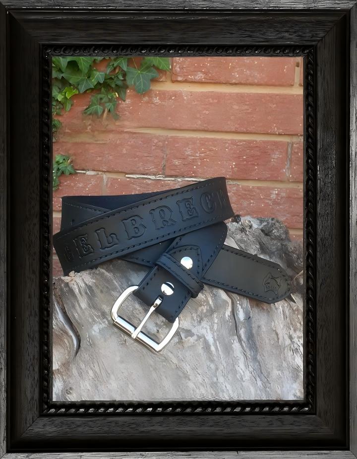 Custom Hand Stitched & Tooled Leather Belt with name