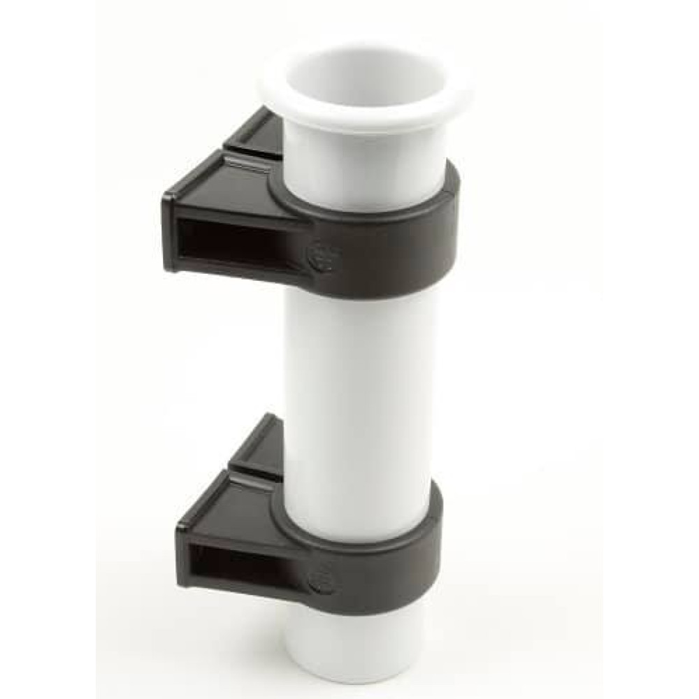 Transom mounted rod holder upright view