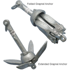 Folding anchor shown folded and extended