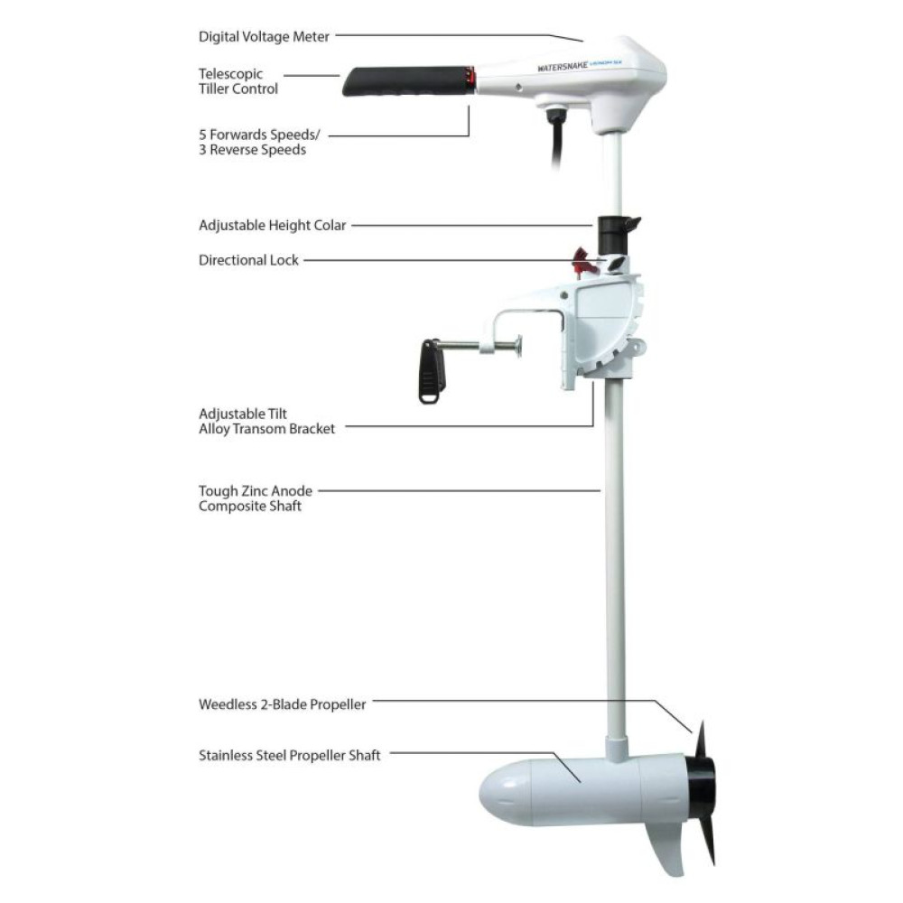 Watersnake Venom SXW 65lb 42in 12V Transom Mount Trolling Motor