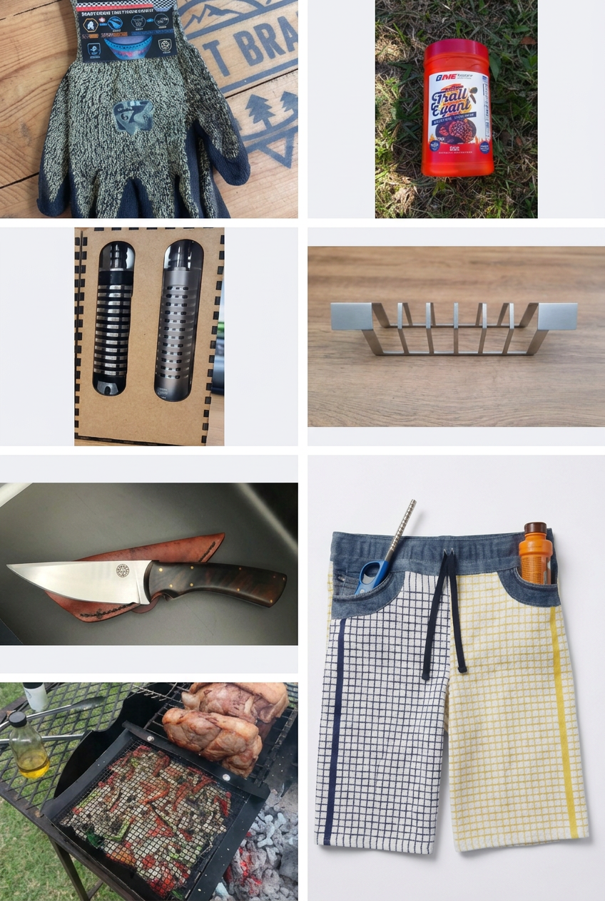 Regop Braai Kit-collage vir die produkkaart